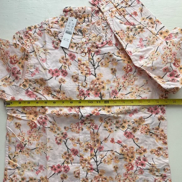 J.Crew ruffle neck floral shirt. - Picture 12 of 13